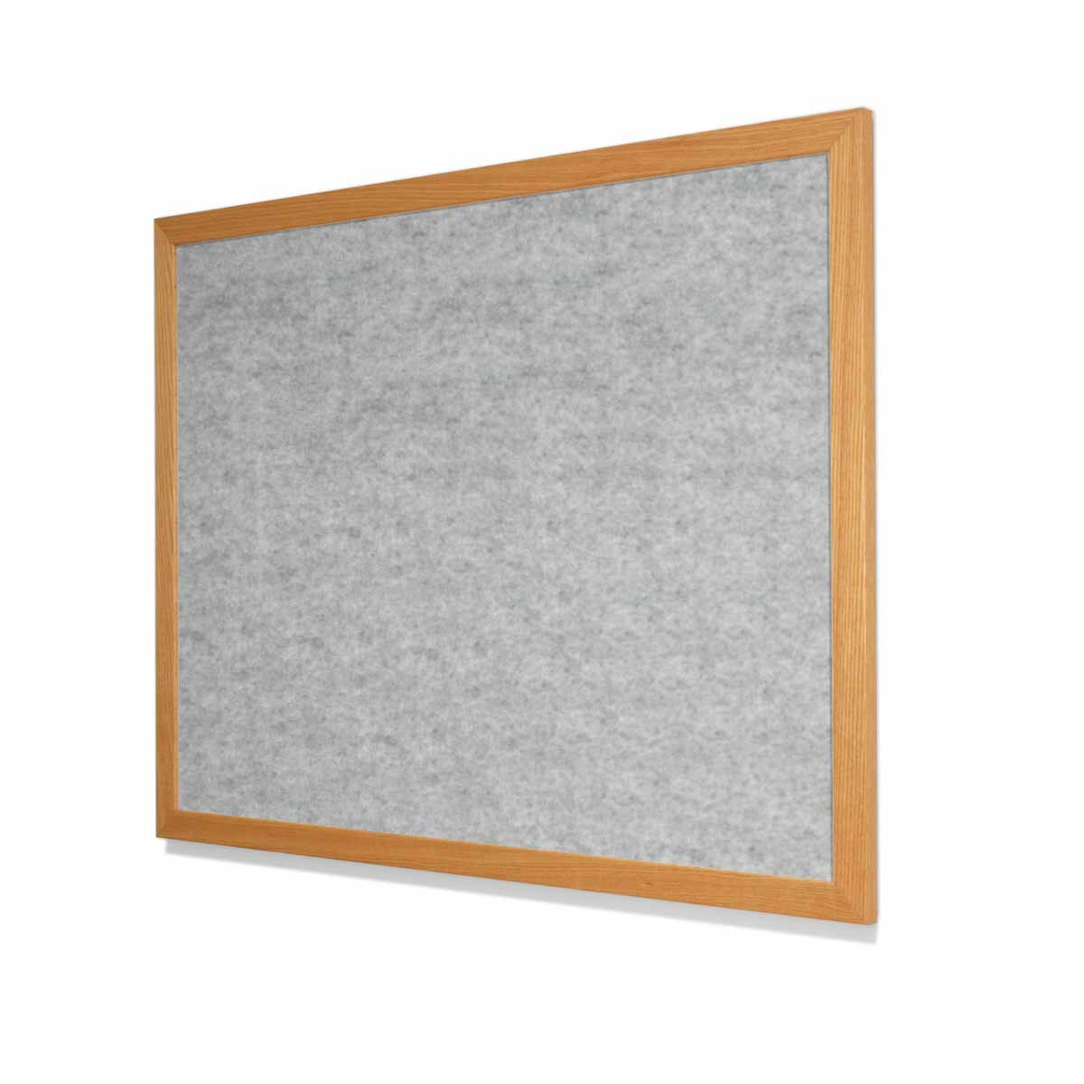 Chrome Velour VELCRO® Compatible Cork Board with Red Oak Frame